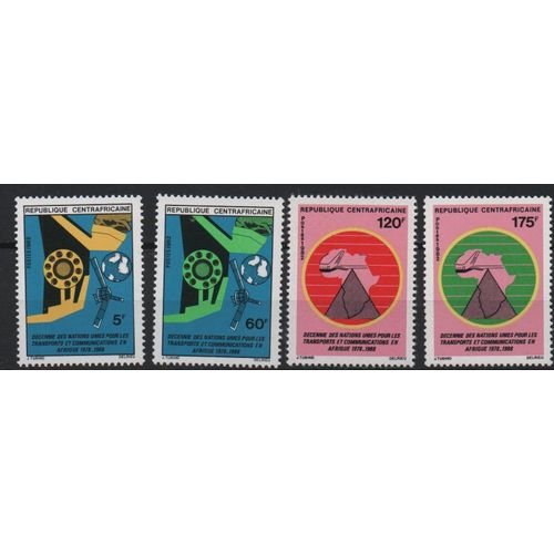 Centrafrique Timbres Décennie Des Transports 1982
