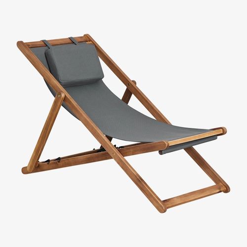 Pack De 2 Hamacs Pliants Avec Coussin En Bois Kardis Gris Graphite