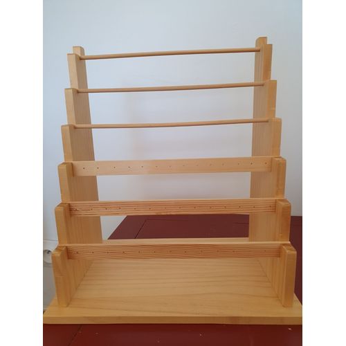 Support À Boucles D'oreilles En Bois Naturelles 6 Niveaux.
