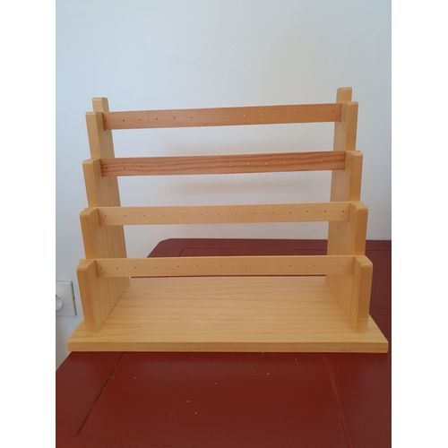 Présentoirs Boucles D'oreilles Étagère En Bois Naturel À 4 Niveaux.