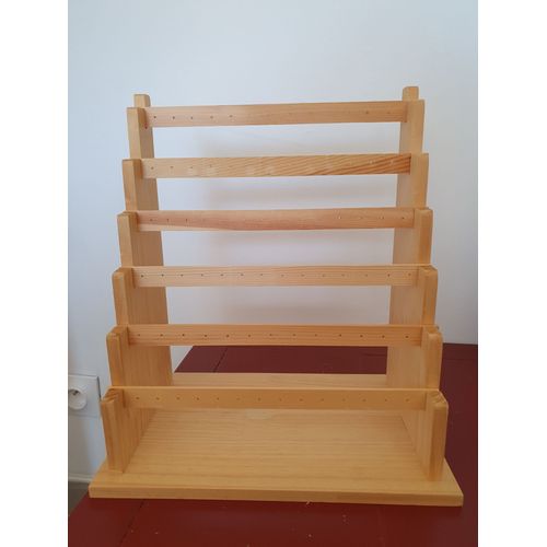Support À Boucles D'oreilles Étagère En Bois Naturel À 6 Niveaux.