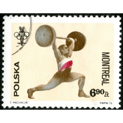 Timbre Oblitéré Polska, Montreal , 1976, 6.90 Zl