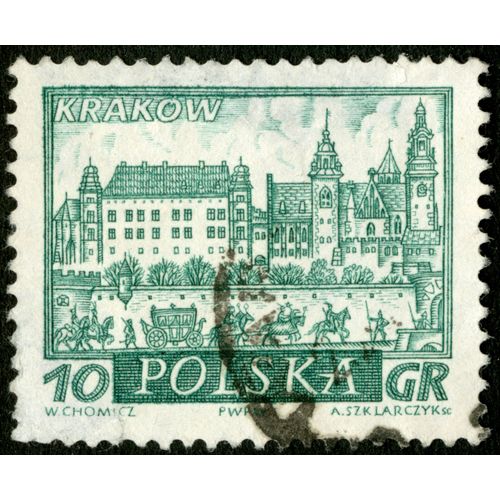 Timbre Oblitéré Polska, Krakow, W. Chomicz, Pwpw, A. Szklarczyk Sc., 10 Gr