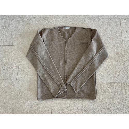 Pull 100% Laine Beige Taupe Chiné T. S Issey Miyake Men