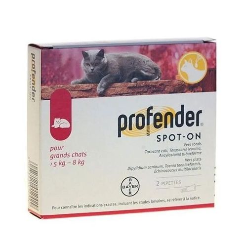 Pipettes Anti-Parasitaires - Profender - Spot-On - Grand Chat - De 5 À 8 Kgs - Boîte De 2 Pipettes