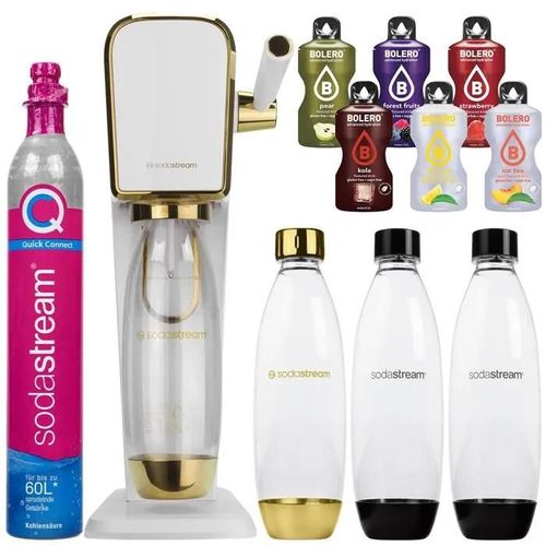 Sodastream Art Saturator Set White-Gold Trois bouteilles + Cartouche + Accessoires