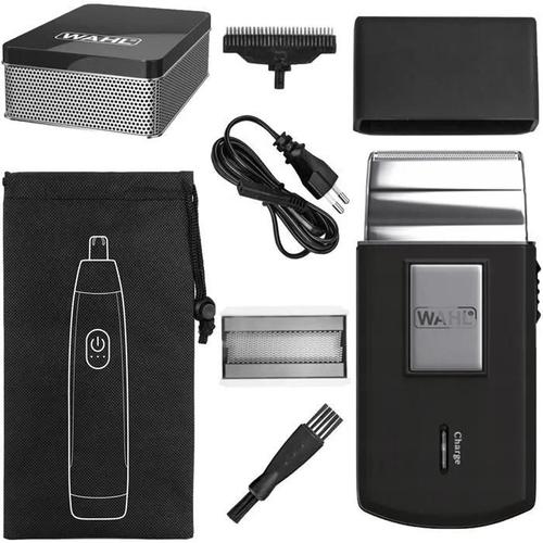 Rasoir Pour Hommes Wahl 03615-1016 + Tondeuse Et Sac D'accessoires + Brosse