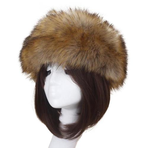 Sijiali Mode Fluffy Faux Renard Fourrure Femmes Chapeau Hiver Ski Tête Oreille Chaud Bandeau Cap