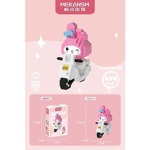 Hello Kitty Building Block Jouets Assemblés Ornement Décoratif Sanrio Anime Figure Kuromi Modèle Ma Mélodie Cadeau De Puzzle Pour Enfants