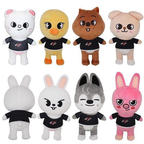 Skzoo Peluche Jouets 20cm Stray Enfants Peluche Wolf Chan Cartoon Peluche Animal Peluche Poupée Kawaii Compagnon Pour Enfants Adultes Fans Cadeau
