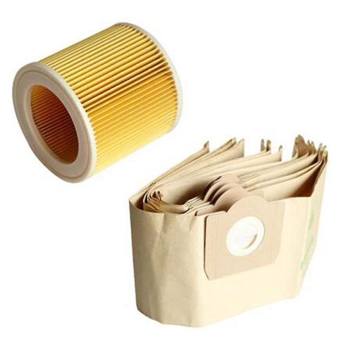 5x Sac à poussière 1x Filtre pour Aspirateur Karcher Wd3 Premium