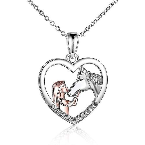 Collier Fille Et Cheval Pour Filles Argent Sterling Cheval Bijoux Cheval Cadeaux Pour Femmes