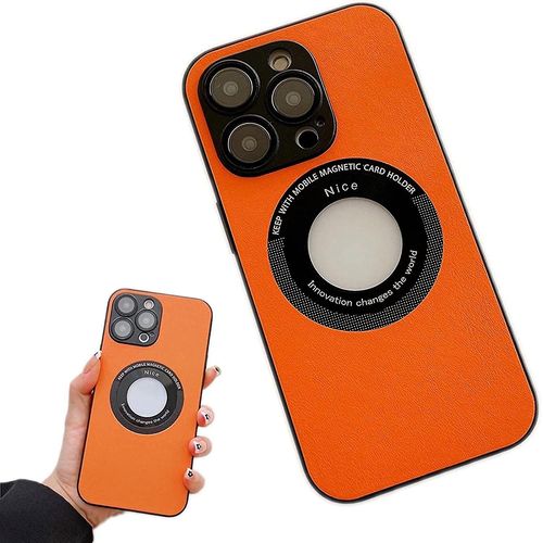 Étui De Charge Magnétique Pour Iphone-Anti-Empreintes Digitales Anti-Rayures, Dos En Verre Trempé Cuir Cas De Charge Magnétique Pour Iphone 12/13/14 Series Mobile P