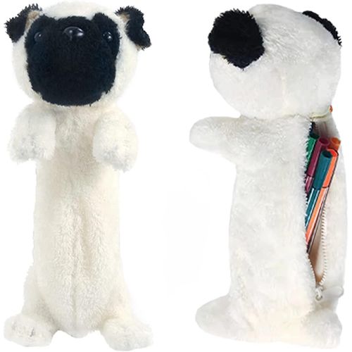 Étui À Crayon Pour Garçons, 3d Peluche Chien Pencil Pouch Bb Funhouse Soft Animal Stationery Cartoon Rangement Pen Bag Box Pour Fournitures Scolaires Filles Élèves