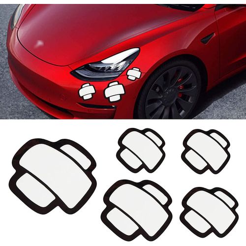 5pcs Scratch Cover Autocollants réfléchissants pour pare-chocs de voiture Fender imperméable à l¿eau Mignon Band-aid Décalcomanies Décoration pour char de voiture Réservoir Anti-rayures Autocollants S
