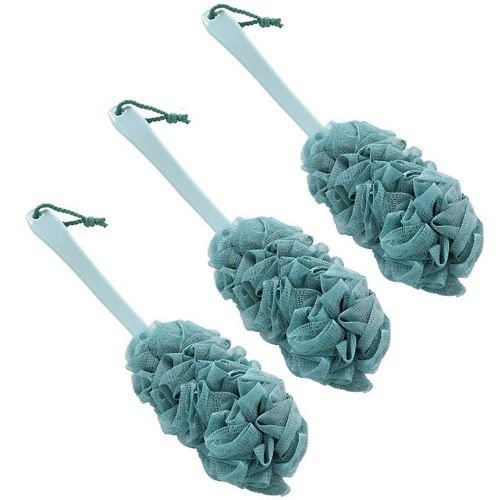 3 Pack Long Handled Douche Body Brush Loofah Skin Sponge Nettoyant Dos Scrubber Exfoliant Luffa Éponge De Bain Pour Le Corps Vert (3 Pack) - 