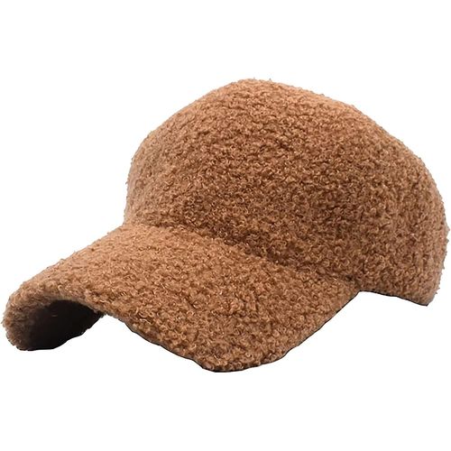 Femmes Faux-Lamb-Wool Baseball-Cap Outdoor Winter Warm Teddy-Fleece Style Hip-Hop Cap Pour Unisexe