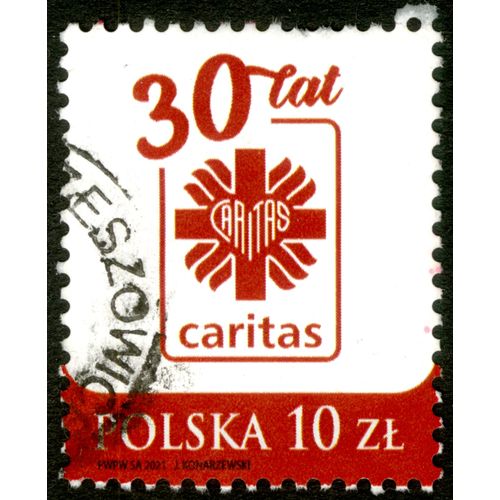 Timbre Oblitéré Polska, 30 Lat Caritas, Pwpw Sa 2021, J.Konarzewski, 10 Zl