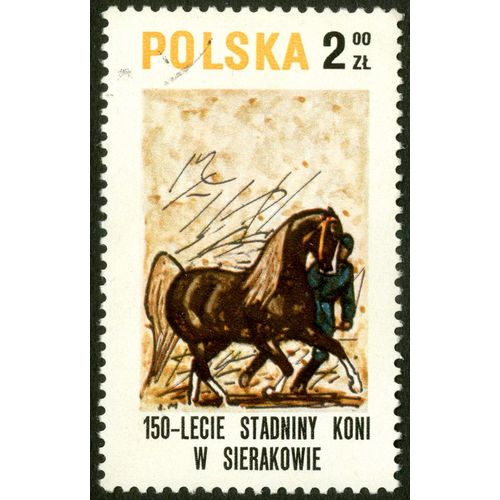 Timbre Oblitéré Polska, 150-Lecie Stadniny Koni W Sierakowie, 2.00 Zl