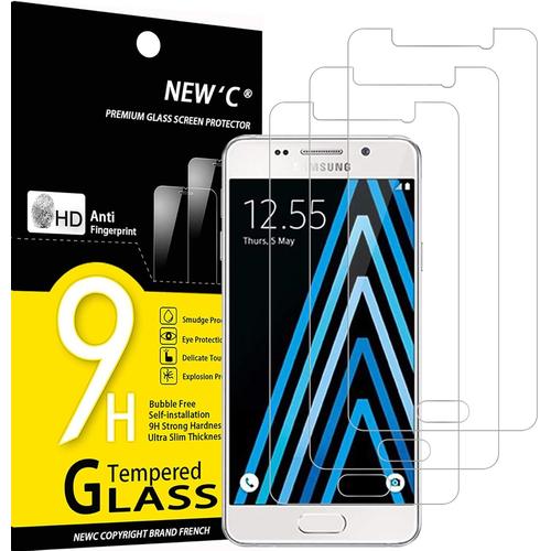 Lot De 3, Verre Trempé Pour Samsung Galaxy A3 2016 (Sm-A310), Film Protection Écran Sans Bulles D'air Ultra Résistant (0,33mm Hd Ultra Transparent) Dureté 9h Glass