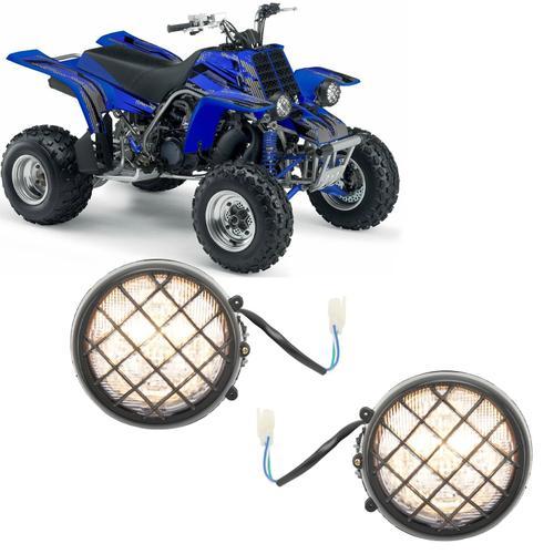 Paire D'assemblage De Phares Avant Led Pour Atv, 12v, Avec Ampoules, Grilles De Lampe De Remplacement Pour Warrior 1996 ¿ 2001