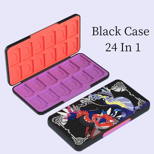 Étui De Rangement Style Scarlet Et Violet Pour Nintendo Switch,24-En-1,Pour Cartouche De Jeu,Accessoires De Jeu Ns- Black[C4097]