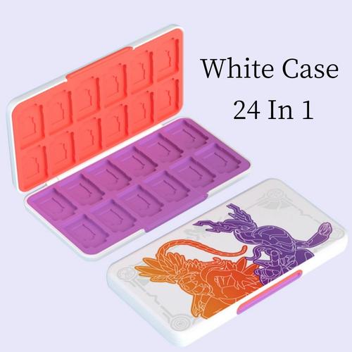 Étui De Rangement Style Scarlet Et Violet Pour Nintendo Switch,24-En-1,Pour Cartouche De Jeu,Accessoires De Jeu Ns- White[B3778]