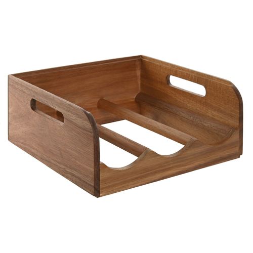 Porte bouteilles en bois d'acacia empilable 29x26x12cm