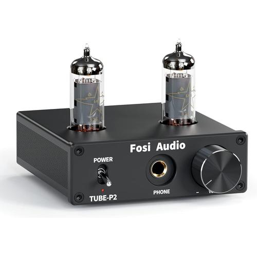 P2 Valve Amplificateur de Casque Préamplificateur à Tube sous Vide Mini Audio stéréo Hi-FI avec Protection de Sortie au Sol à Faible Bruit pour Casque