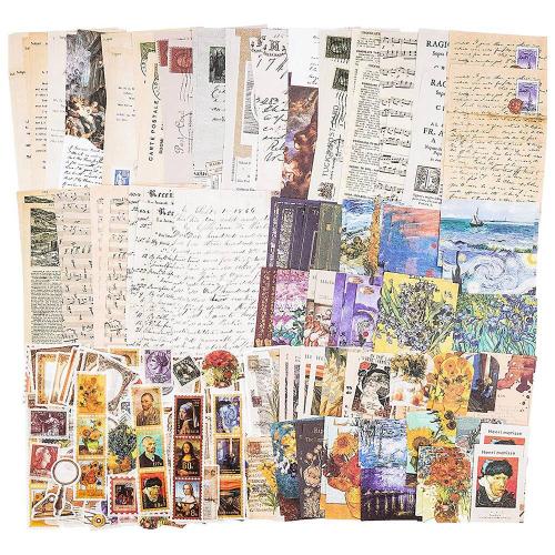 Paquet De Fournitures De Scrapbooking Vintage (200 Pièces) Pour Journalisation D'art, Les Planificateurs De Journaux Indésirables, Autocollants En Papier Pour Travaux Manuels (C)