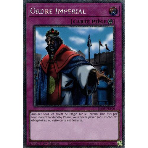 Yu Gi Oh Ra03 Fr106 Ordre Impérial Platinum Secret Rare