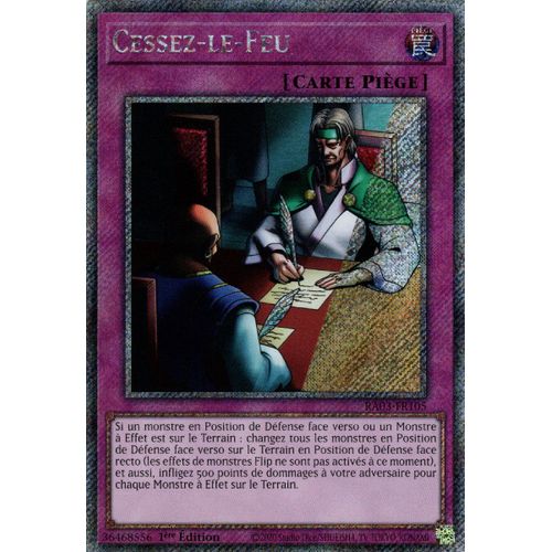 Yu Gi Oh Ra03 Fr105 Cessez Le Feu Platinum Secret Rare