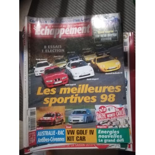 Echappement 376 De 1998alfa 156 V6,Audi S4,Bmw Coupe M,Xara Vts 2.0i,Hommell Berlinette,Honda Accord R,Integra Type R,Golf Gti,Seat Toledo,Golf 4 Kit Car,Beetle Glace,Bugalski,Jean Joseph,Antibes,Ceve