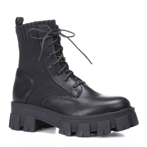 Boots Chaussures Rangers Bi-Matières Noires Crantées T41 Mixte