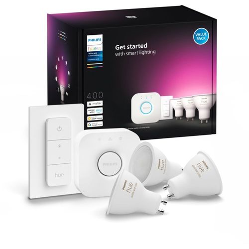 Kit De Démarrage Philips Hue : 3 Spots Connectés Gu10 + Variateur