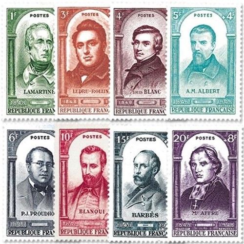 Lamartine, Ledru-Rollin, Louis Blanc, Albert, Proudhon, Blanqui, Barbès, Mgr Affre Série Complète Année 1948 N° 795 796 797 798 799 800 801 802 Yvert Et Tellier Luxe