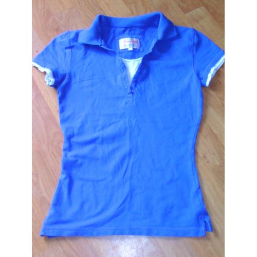 Polo Yessica C&a Bleu Et Blanc Taille Xs Tbe