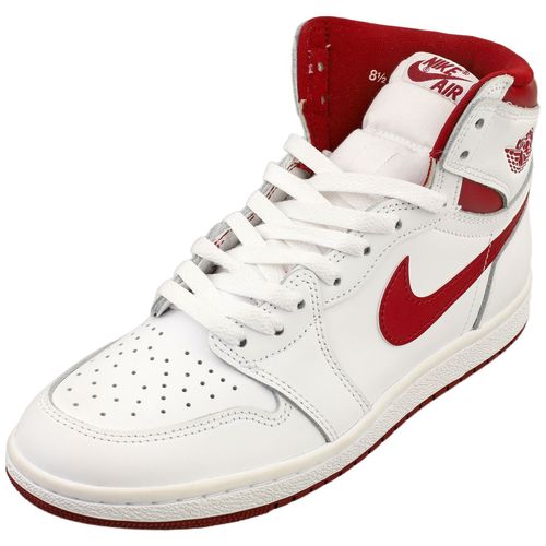 Chaussures Nike Air Jordan Hi 85 Pour Baskets En Cuir Blanc Et Rouge