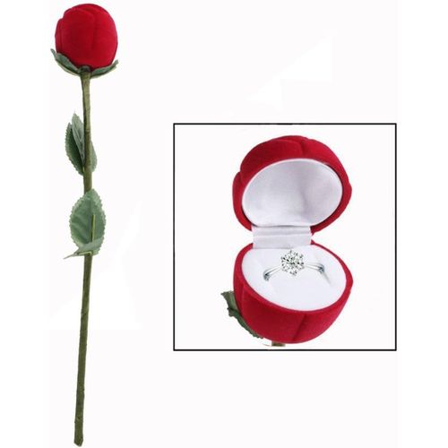 Ecrin A Bague En Forme De Rose Rouge Romantique