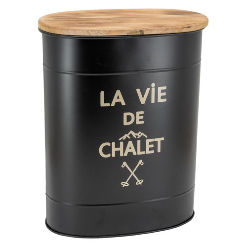 Tabouret et seau à pellets en métal