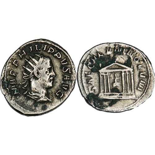 Rome - Antoninien - Philippe I L'arabe - Temple - Saecvlvm Novvm - Rare - Ric.25b - 24-027