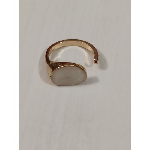 Bague Métal Doré,Ovale Inox Blanc ,Reglable