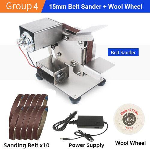 Ponceuse à bande électrique à vitesse variable,affû70.,meuleuse d'établi,mini ponceuse à bande,polisseuse en métal - Type Group 4