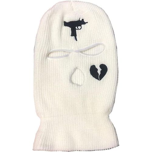 Cagoule Cagoule Pour Femme Et Homme Avec 3 Trous, Chapeau D¿Hiver Pour Adultes, Blanc