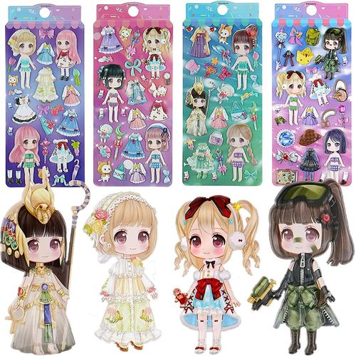 Puffy Sticker Pad Set Livre D'activités: Petite Princesse Mignonne Déguisement Fille Et Garçon Mignon Autocollant Réutilisable Pour Le Cadeau D'artisanat Des Tout-Petits