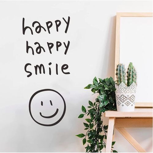 Happy Happy Smile Sticker Mural Pour Le Fond Du Salon Réfrigérateur Décoration Mural Décalcomanies Papier Peint Pvc Stickers - -
