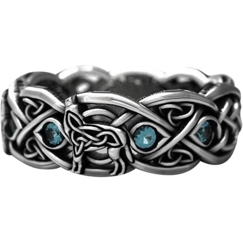 Punk Antique Bague Pour Femmes Hommes Rétro Vintage Style Celtic Knot Wolf Style Mariage Fiançailles Promesse Cocktail Party Argent 77