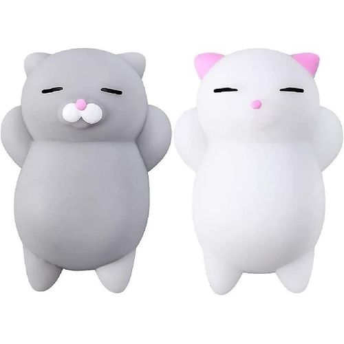 Nutty Toys Squishy Cat Set - 2 Chatons Kawaii En Silicone Souple, Top Stress Relief Cadeau Sensoriel 2021, Idée Unique De Bas De Noël Pour Enfants Et Adultes