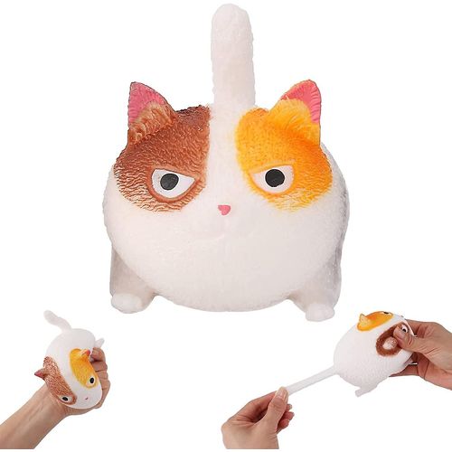 Cat Nee Doh, Cat Squishy Stress Balls Jouet Pour Enfants Adultes, Jouets De Noël, Fête Favoris Cadeaux Pour Les Enfants,Sensoriel Stress Relief Fidget Balls Jouets (Blanc)