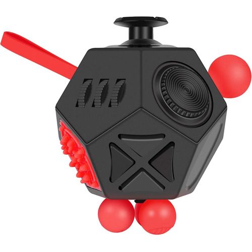 Fidget Cube, 12 Côtés Qualité Premium Fidget Cube Anti Décompression Soulage Le Stress Et L¿Anxiété Pour Ajouter, Tdah, Ocd (Rouge)